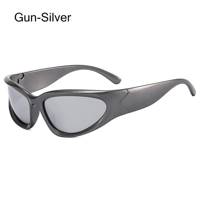 Gafas de sol Y2K para ciclismo, lentes de sol deportivas ovaladas futuristas, a la moda, Retro, Punk qiuyongming unisex