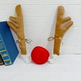 thumbnail image 3 of Reindeer Antlers & Nose - Christmas Decorations for Car - Auto Holiday Accessories Decoration Kit Khaki -Khaki, 3 of 5