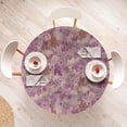 thumbnail image 4 of Ambesonne Floral Design Fitted Round Tablecloth, Flowers Dreamy Garden, 36"- 40" Diameter, Pale Lilac Lilac, 4 of 5