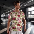 thumbnail image 3 of Wukai Tulips Flowers Print Men's Short-Sleeved Mesh T-Shirt,Quick-Dry Short Sleeve Workout T-Shirt-4X-Large, 3 of 8