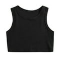 thumbnail image 2 of CHUOU Toddler Kids Girls Dance Tank Top Racerback Crop Tank Top Sleeveless Sports Dance Top For Ballet Gymnastics Dancewear, 2 of 4