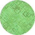 thumbnail image 1 of Ahgly Company Tapis Rond Lavable en Machine Intérieur Transitionnel Vert, 4 Pieds Rond, 1 of 7