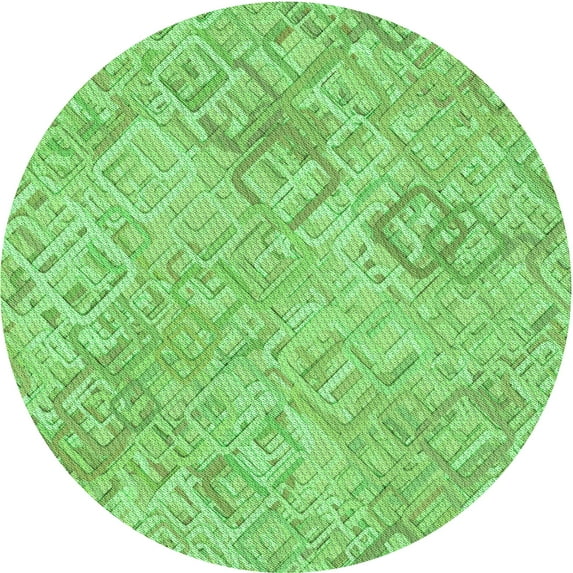 Ahgly Company Indoor Round Patterned Stoplight Go Green Area Rugs, 7' Round