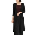 thumbnail image 2 of UAMVSH Womens Open Front Lightweight Cardigans Baggy Long Sleeve Vacation Work Outwear Casual Stretch Long Dusters with Pockets(Free Size,Black), 2 of 7