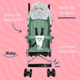 thumbnail image 4 of Carriola Bastón Ultra Ligera iBaby Vedo Estampado Plegado Plano Viajera verde, 4 of 9