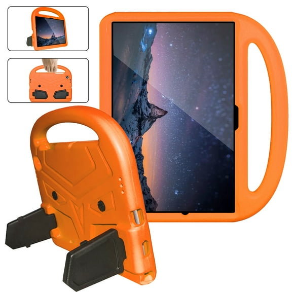 SaniMore for Samsung Galaxy Tab A8 10.5" (SM-X200/X205) 2022 Kids Case, EVA Lightweight Case with Handle & Foldable Kickstand Shockproof Protective Case for Samsung Tab A8 Girls Boys, Orange