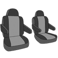 thumbnail image 3 of CalTrend Center Captain Chairs NeoPrene Seat Covers for 1996-1999 Chevy/GMC Astro|Safari - CV491-08PA Light Grey Insert and Trim, 3 of 3