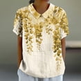 thumbnail image 2 of Blouses pour Femmes, T-Shirt Décontracté Imprimé Mode Manches Courtes Col Poupée Mignon Coton et Lin Blouse, 2 of 5