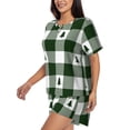 thumbnail image 2 of Lsque Green White Lumberjack Plaid Women's Short-Sleeved Pajama Set - 2 Piece Soft and Lightweight Sleepwear Set-XX-Large, 2 of 9