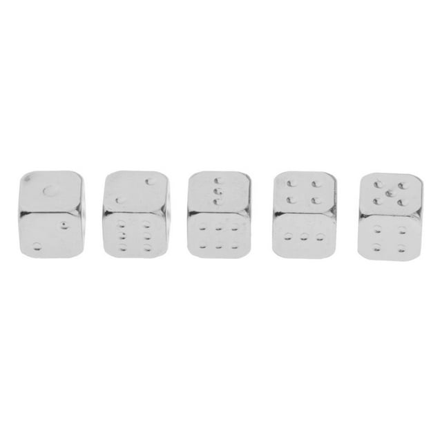 segolike 5 Pieces 12mm Zinc Dice D6 Set for KTV Role Playing Games