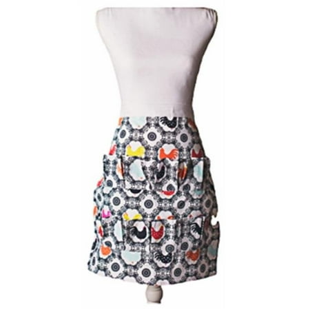 

Fluffy Layers 250734 19 x 20 in. Adult Half Body Egg Collecting Apron Black & White