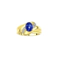 thumbnail image 1 of RYLOS Bagues pour Femmes Bague en Or Jaune 14K Pierre Précieuse Ovale 9x7 mm et Diamants Design Classique Saphir Étoilé Bleu Bijoux pour Femmes Taille 10, 1 of 7