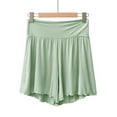 thumbnail image 6 of QQAMB Shorts for Women Modal Soft Lounge High Waist Solid Color Casual Sleepwear Cozy Pajama Bottom Shorts Green M, 6 of 6