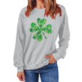 thumbnail image 4 of Charella Sweatshirts for Women St Patricks Day Decorations Long Sleeve Crewneck Tops 2025 Trendy T-shirt,Gray,XL, 4 of 5