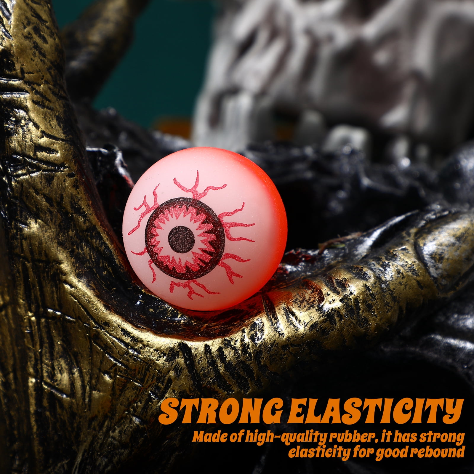 10 Balles Rebondissantes Yeux D'Halloween - 32mm - Pour Décoration Et Fête Effrayante - 5