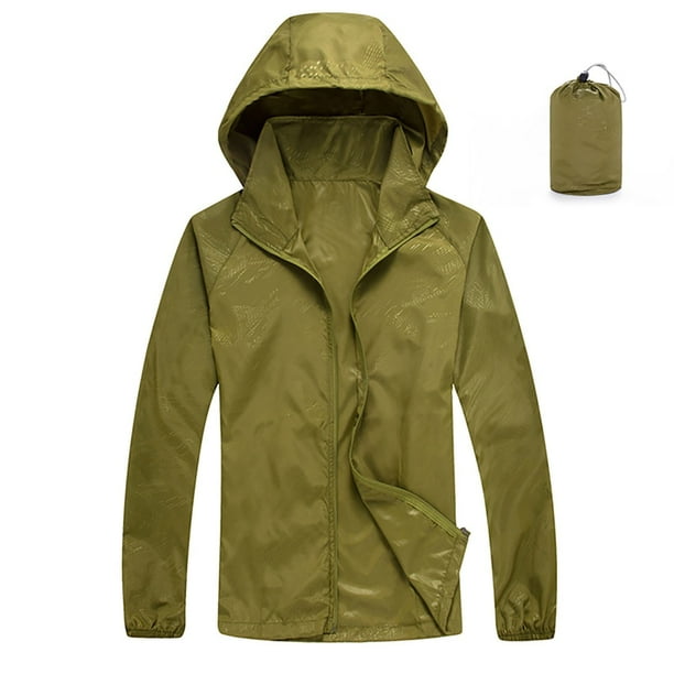 Chaquetas y abrigos casuales con capucha de manga larga, chaqueta de lluvia para mujer con capucha, chaquetas cortavientos, sudadera con capucha para el sol, impermeables ligeros con bolsa de almacena