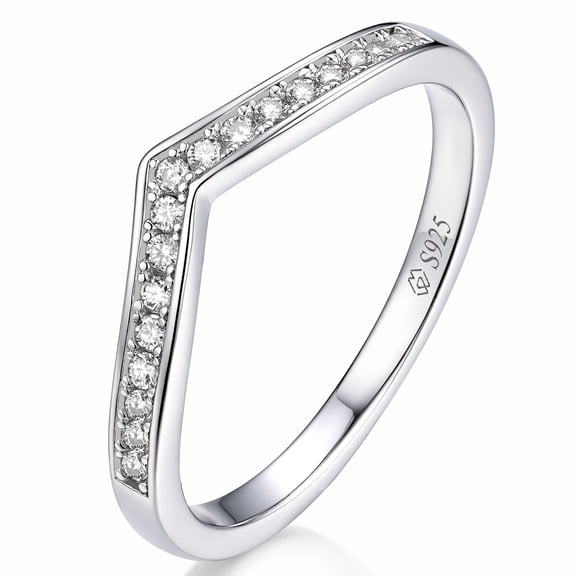 MomentWish Wedding Ring for Women 925 Sterling Silver D Volor VVS1 Moissanite Couple Rings-Size7
