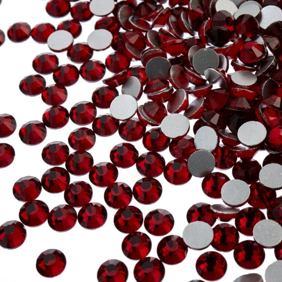 Crystal Lane DIY 1440pcs SS16 (4mm) Siam | Glass Round Flat Back Rhinestones