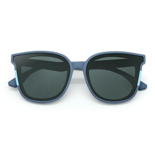 EnzoDate Gafas de Sol Polarizadas para Niños UV400, Montura Flexible de Diseño Llamativo de Gran Tamaño para Niñas y Niños