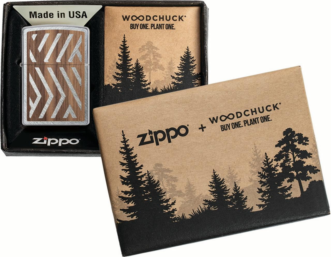 Zippo WoodChuck USA Herringbone Sweep Windproof Pocket Lighter