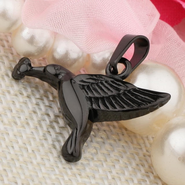 Colgante de colibrí Salvador acero inoxidable abierto para collar de cineraria Memorial Negro
