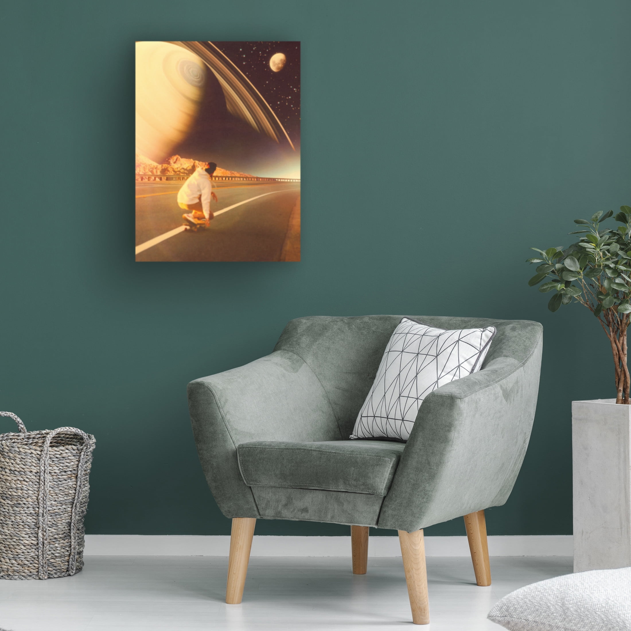 Trademark Fine Art Taudalpoi Space Sk8er Canvas Wall Art