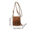 thumbnail image 3 of Willtoo Women Mini Tassel Faux Suede Crossbody Bag Cell Phone Pouch Coin Purse Wallet, 3 of 5