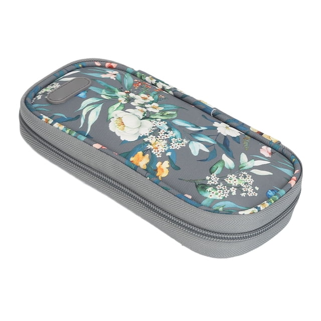Estuche Refrigerador De Insulina, Aislamiento Bolsa De Enfriamiento De Insulina Con Patrón De Flores De Camelia Para Viajes