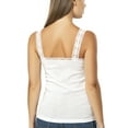 thumbnail image 2 of Camisole for Women, 100% Cotton, Airy Soft Comfy Lace Cami Tank Tops Undershirt (White/Lace Strap, Medium), 2 of 5