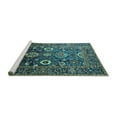 thumbnail image 2 of Ahgly Company Machine Washable Indoor Rectangle Oriental Turquoise Blue Industrial Area Rugs, 7' x 10', 2 of 4