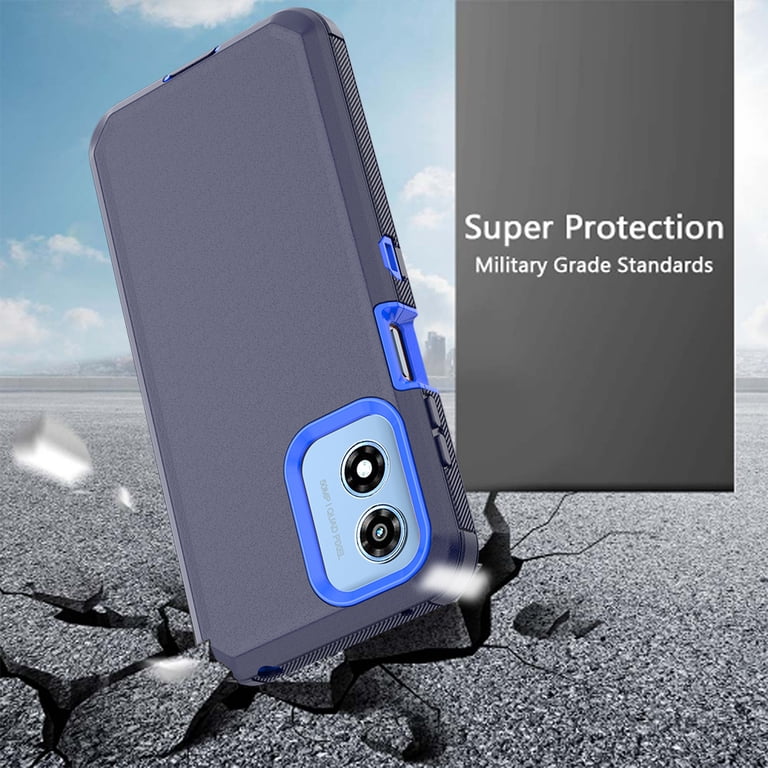 Rugged Armor Case With Belt Clip Holster & Tempered Glass For Moto G Play 4G 2024 10 thumbnail image