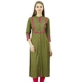 thumbnail image 1 of Phagun Womens Rayon Straight Tunic Kurta Open Front Kurti Mandarin Collar Indian Top, 1 of 1