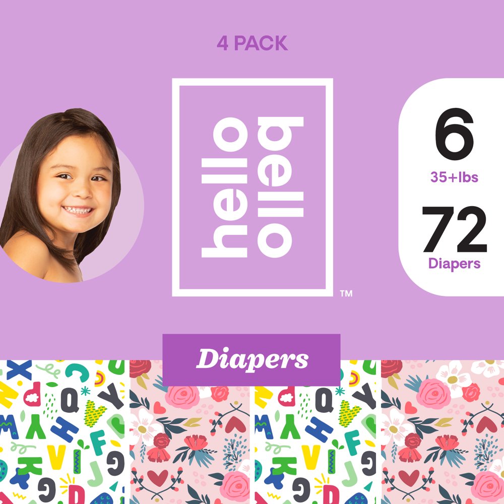 Hello Bello Diaper Variety Pack Alphabet Soup & Bloomers Size 6