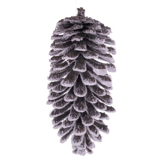 Vickerman 7" Snowy Glitter Pinecone Ornament, 3 per bag.