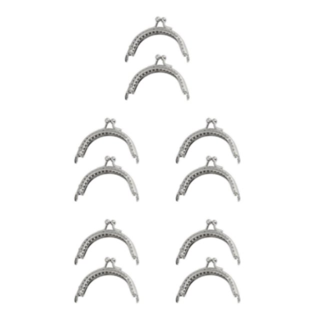 tssuouriy 2pcs/set Metal Frame Kiss Clasp Lock Easy To Sturdy And Durable Wonderful For DIY Crafts Widely Used silver 6.5CM 5Set