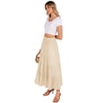 thumbnail image 6 of Zeagoo Women's Elastic High Waist A Line Layer Ruffle Swing Casual Long Maxi Skirt, 6 of 7