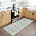 thumbnail image 2 of GLATTICE Runner Rug with Rubber Backing 2x5 Runner for hallways Super Soft Kitchen Runner Rug Non Slip Printed Faux Wool Floral Thin Carpet Runner for Entryway Laundry Room Bedroom,Sage Green Grey, 2 of 7