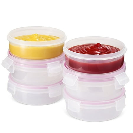 Dipping Freezer Komax Biokips Food Storage Small Round Snack and Dip / Soup container 19oz. (set of 6) - Airtight, Leakproof With Locking Lids - BPA Free Plastic - Microwave, Freezer and Dishwasher Safe ()
