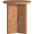 thumbnail image 5 of Henn&Hart 20" Scandinavian Round Wooden End Table, Side Table, Nightstand with X-Base for Living Room, Office, Family Room, or Bedroom, Honey Burl, 5 of 15