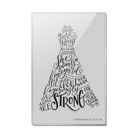 She Considers a Field and Buys it Proverbs Dress Rectangle Acrylic Fridge Refrigerator Magnet