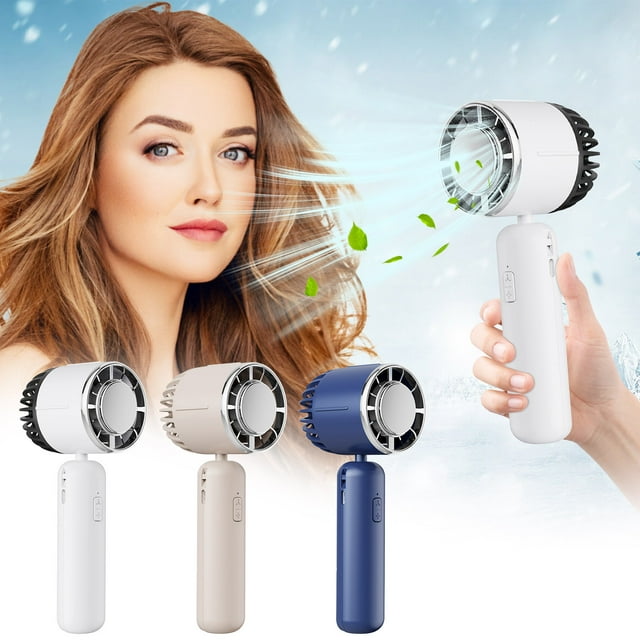 Rechargeable Neck Fan with Cooling Ice Pads - Portable Desktop Fan for Office, Travel & Napping