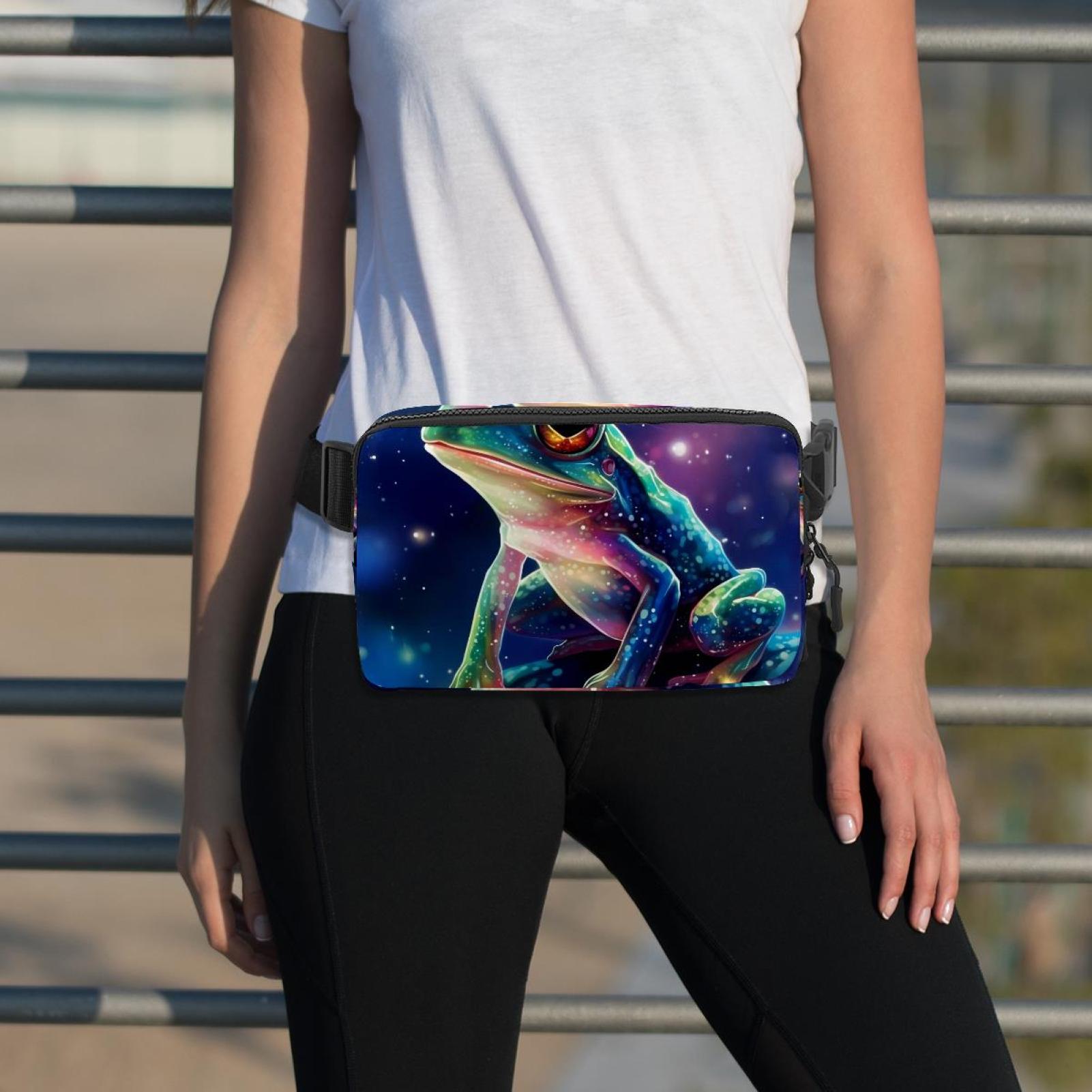 Star Frog Running Belt Money Belt Waist Bag Cross Body Bag Lightweight Adjustable Extension Strap Unisex Black Kindly Waterproof SportsOutdoor Hiking Cycling Travel Gym Workout Running Belt Bag²
