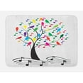 thumbnail image 1 of Music Bath Mat, Tree with Musical Notes and Birds on Branch Happy Jolly Celebrating Playful Style, Non-Slip Plush Mat Bathroom Kitchen Laundry Room Decor, 29.5 X 17.5 Inches, Multicolor, Ambesonne, 1 of 2