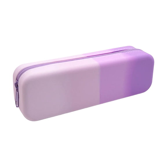 Pencil Box Gradient Silicone Pencil Pouch, Large Capacity Minimalist Student Stationery Bag