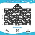 thumbnail image 2 of Dinosaur Silhouette Pattern Hooded Bath Towel，60"x35" for Ages 3 To 12 Kids, Quick Dry Lightweight Soft Microfiber Hood Beach Towel Cover Up for Kids, 2 of 7