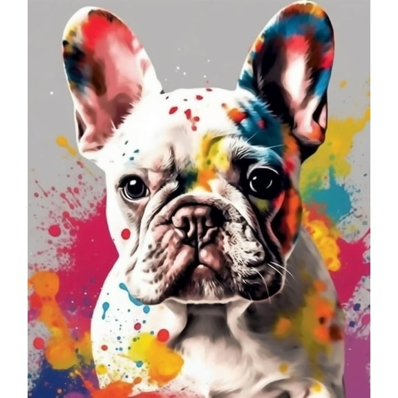 Paint by Numbers Kit for Adults - Baby Bulldog (2) - Beginner DIY Color by Number Set on Canvas Acrylic Oil Paintings Crafts, Gifts, Home Wall Decor (12 X 16 inches) -