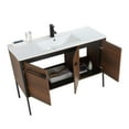 thumbnail image 3 of Fine Fixtures Oakville 48 in. W x 18 in. D x 33 in. H Bathroom Vanity in Walnut Ebony with White Ceramic Sink - Black hardware, 3 of 7