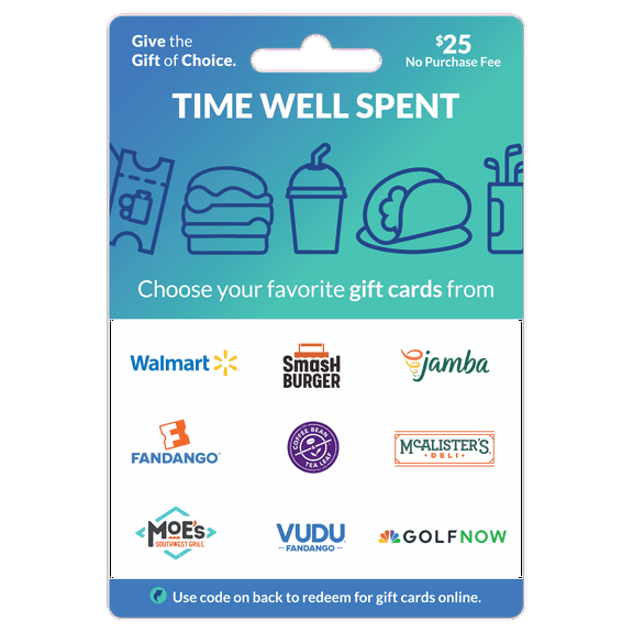 $25 Time Well Spent – ChooseYourCard Gift Card