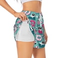thumbnail image 3 of Lsque Dogs With Swimming Printed Women's Running Shorts with Liner Pockets,Elastic Quick Dry Workout Athletic Gym Yoga Shorts,Womens High Waist Shorts-XX-Large, 3 of 9