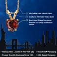 thumbnail image 2 of Gem Stone King 10K Yellow Gold Red Zirconia Pendant Necklace for Women | 0.44 Cttw | Gemstone Birthstone | Heart Shape 5MM | With 18 inch Chain, 2 of 6